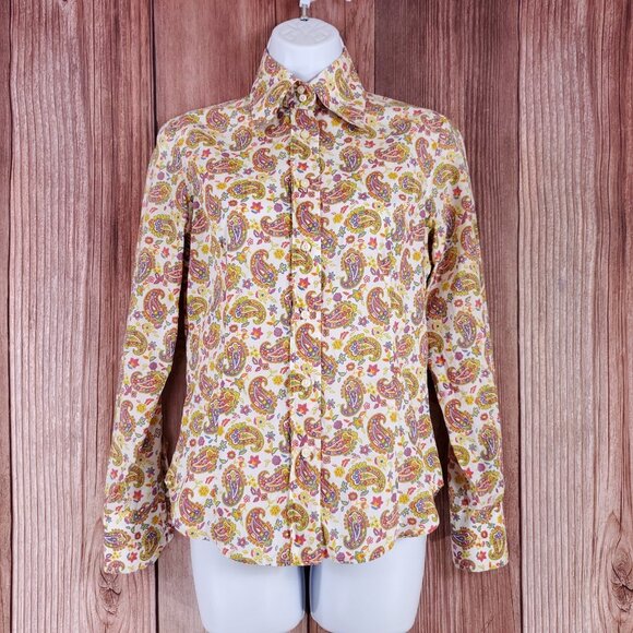 ETRO Milano Womens Size 40 US Small Paisley LS Button Up Shirt Made in Italy - Picture 2 of 14